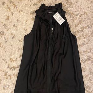 Bebe Black Zip mini dress - pleated back - NWT